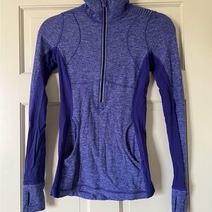 Lululemon Blue Quarter-Zip Athletic Pullover size 6